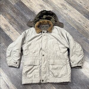 Members Only Men’s Cream Puffer Jacket with Hood